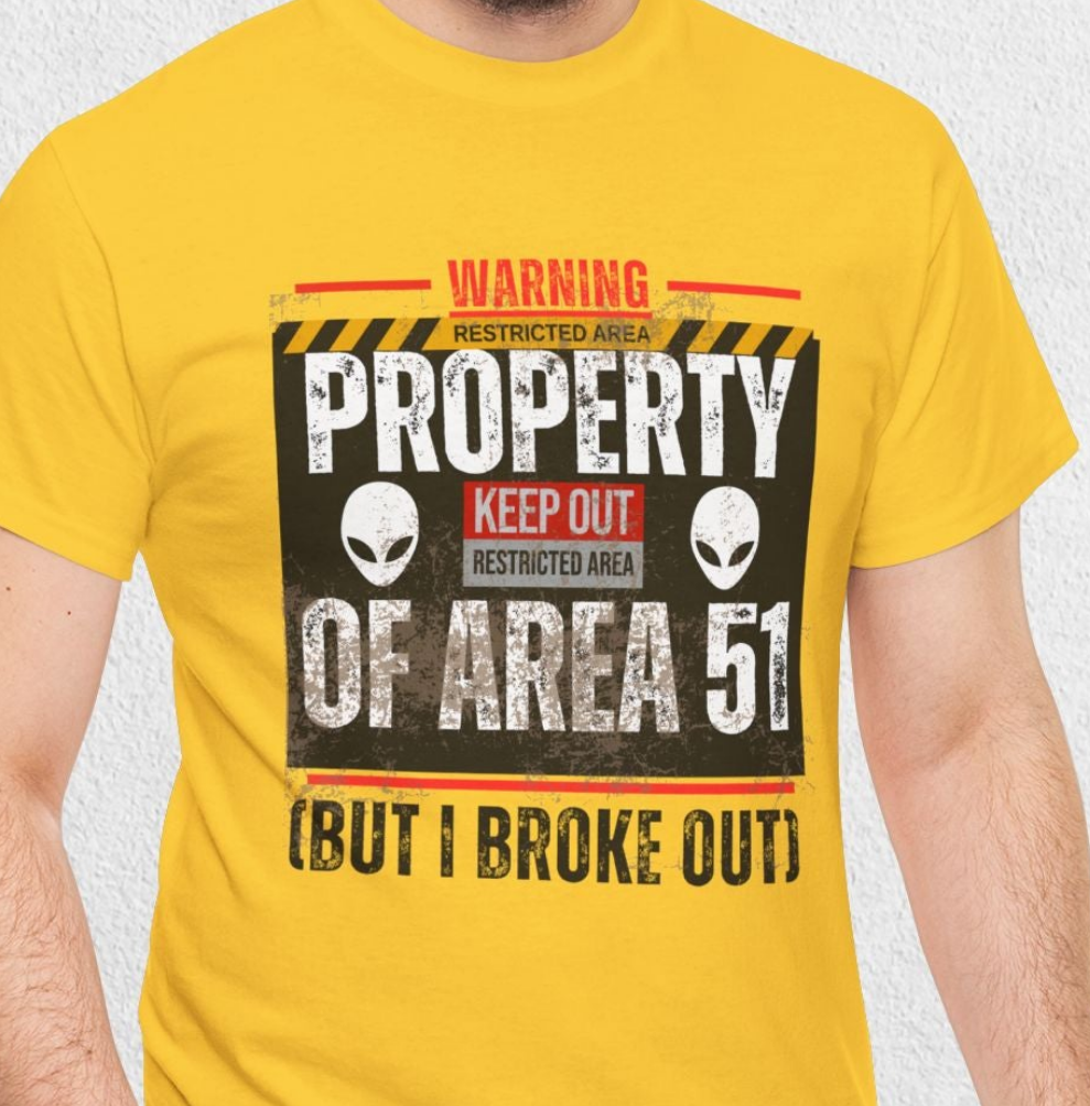 Area 51 Warning Sign Tee